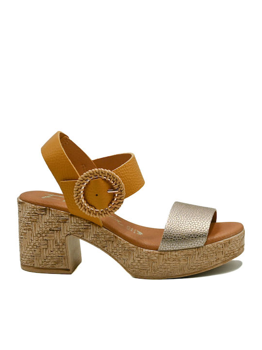 Leather Anatomic Yellow Sandals
