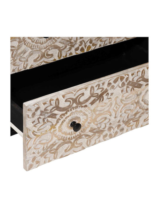 Μπουφές Ξύλινος με Συρτάρια Λευκό 120x33x75cm