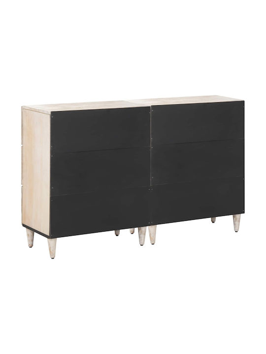 Μπουφές Ξύλινος με Συρτάρια Λευκό 120x33x75cm