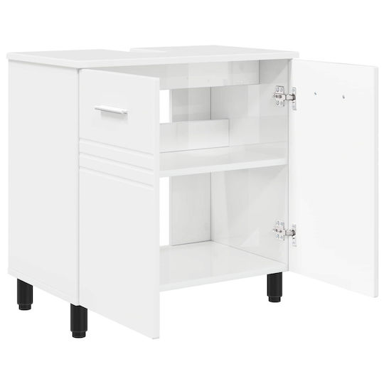 vidaXL Πάγκος με Νιπτήρα Μ60xΒ35xΥ60cm Λευκό