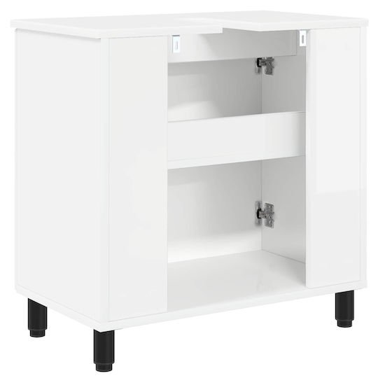 vidaXL Πάγκος με Νιπτήρα Μ60xΒ35xΥ60cm Λευκό