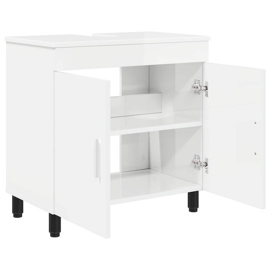 vidaXL Unitate De Mobilier Pentru Baie Fără Chiuvetă L60xA35xÎ60cm Albă