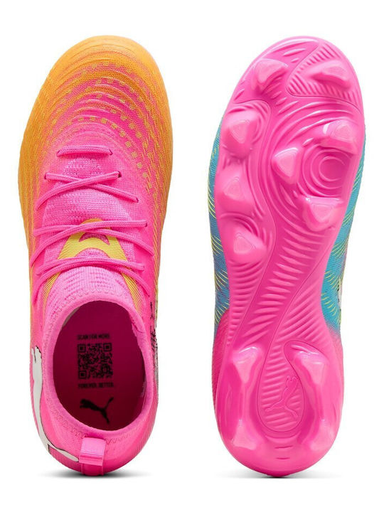 Future 9 Match FG/AG Kids Soccer Cleats and Shoes with Molded Outsole Fuchsia