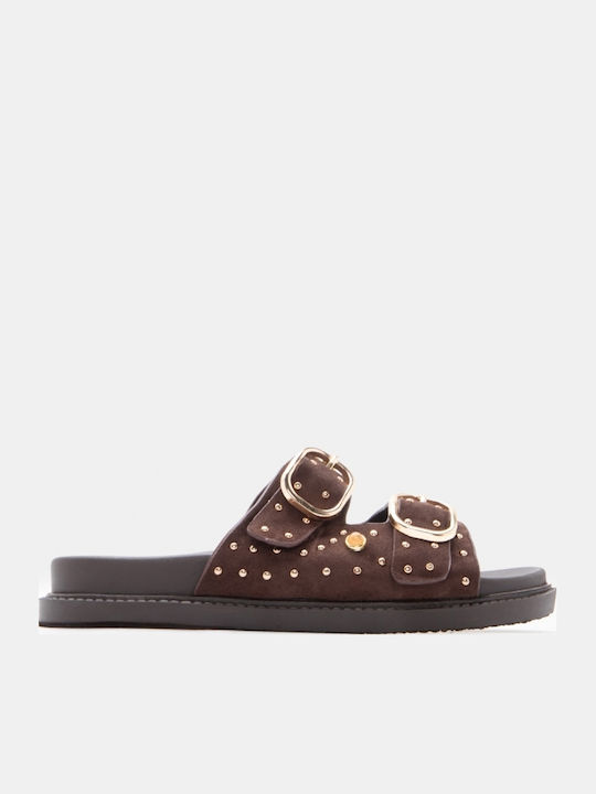 Flache Damen Sandalen Flatforms Braune