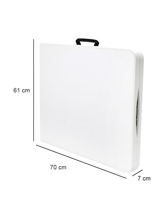 Masă Catering Pentru Exterior Pliabilă Din Polipropilenă Cu Ramă Metalică Albă 122x61x60 cm