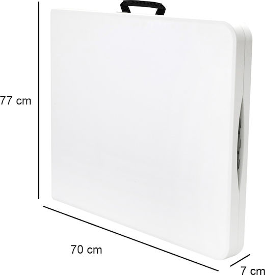 Masă Catering Pentru Exterior Pliabilă Din Polipropilenă Cu Ramă Metalică Albă 152x70x74cm