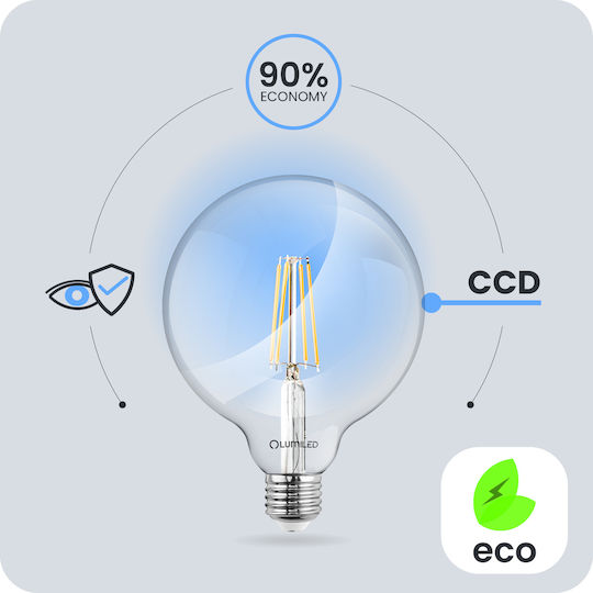 Lumiled LED Glühbirne 8W für E27 Fassung und Form G95 Naturweiß 880lm