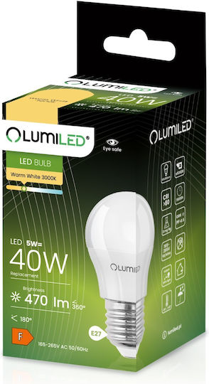 Lumiled LED Glühbirne 5W für E27 Fassung und Form P45 Warmes Weiß 470 Lumen