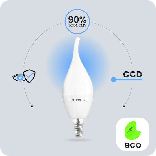 Lumiled Λάμπα LED 5W για Ντουί E14 και Σχήμα BA35 Θερμό Λευκό 470lm