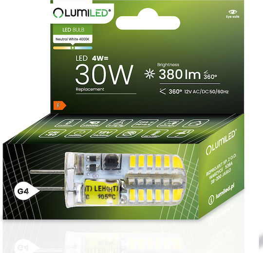 Lumiled LED Glühbirnen 4W für G4 Glühbirnensockel Naturweiß 380lm 6 Stück