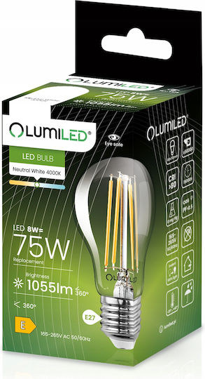 Lumiled Becuri LED 8W Pentru Bază De Bec E27 și Formă A60 Alb Natural 1055 Lumen 6 Bucăți