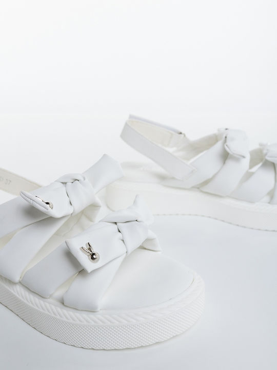 Women's White Flat Sandals