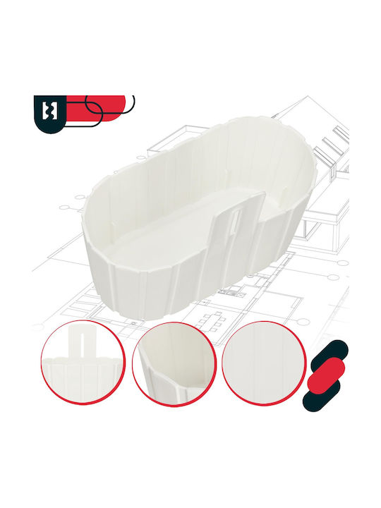 Kotarbau Ghiveci De Flori Din Plastic Rustic Alb