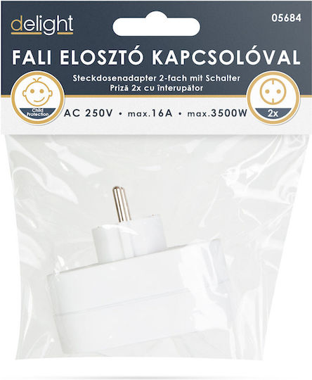 Alista Home Πολύπριζο 2 Θέσεων με Διακόπτη