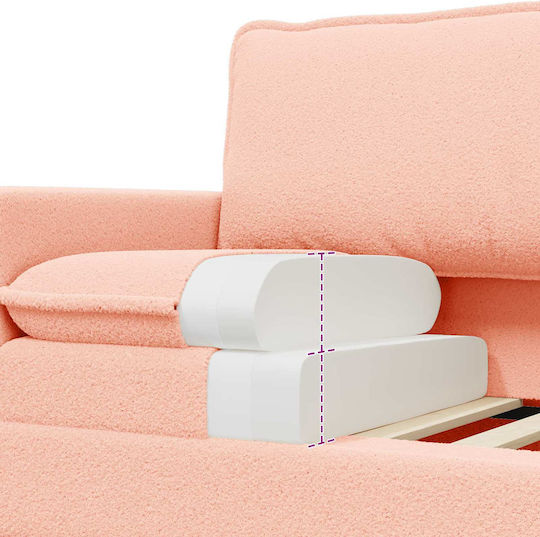 Two-Seater Couch Pink 126x81x87.5cm