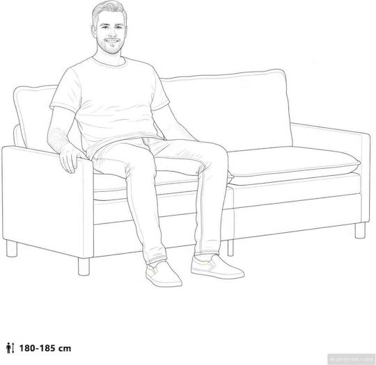 Two-Seater Couch Red 196x81x87.5cm
