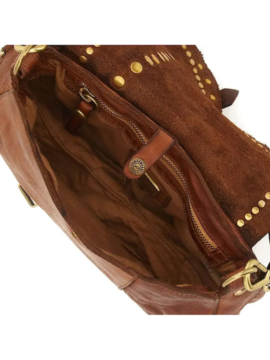 Leder Damen Schultertasche Tabac