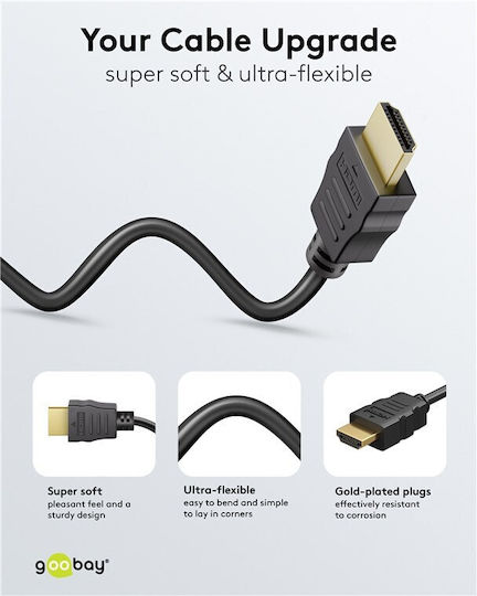 Goobay HDMI 2.0 Premium High Speed 4K 60Hz HDR Cable HDMI Male - HDMI Male 1.5m Black