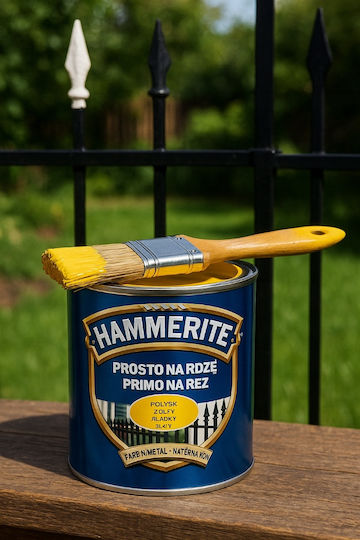 Hammerite Rust Paint 0.7l Yellow High Gloss Anti-corrosive Protective Metal