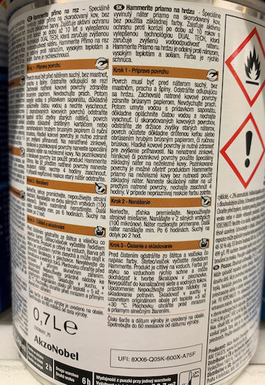 Metal Paint Direct To Rust Red 0.7l