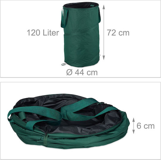 Set 2 Coșuri de Gunoi Pliabile Relaxdays 120 L Verzi Rezistente la UV