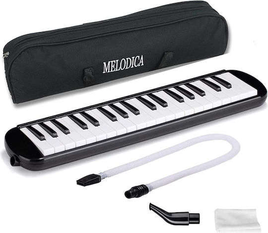 Melodică 32 De Clape Alista Home Din Abs Pentru Începători 45 X 13 X 7 Cm Include Husă Suflantă Neagră