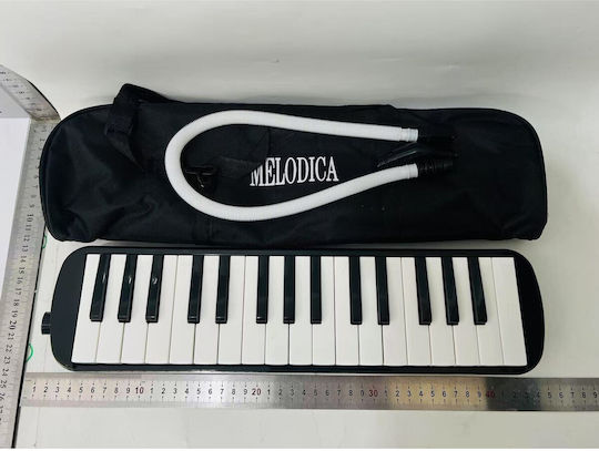Melodică 32 De Clape Alista Home Din Abs Pentru Începători 45 X 13 X 7 Cm Include Husă Suflantă Neagră