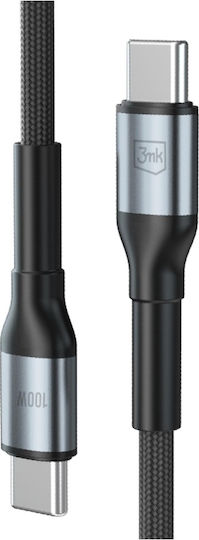 3MK USB 2.0 Cable USB-C male - USB-C 100W PD Μαύρο 3m