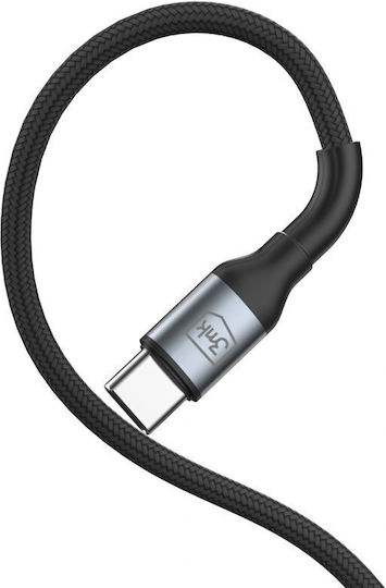 3MK Hyper USB 2.0 Кабел USB-C Мъжки - USB-C 100W Захранване (PD) Черен 1м