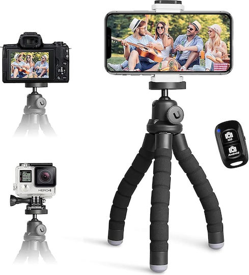 Ubeesize Stativ - Mini Fernbedienung Kompakt Stabil Flexibel 360° Rotation 25,4 cm Für Smartphones Kameras Gopro