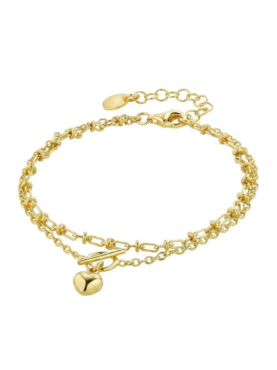 Vogue Vogue Damen Armband Kette mit Herz Design aus Vergoldetem Silber