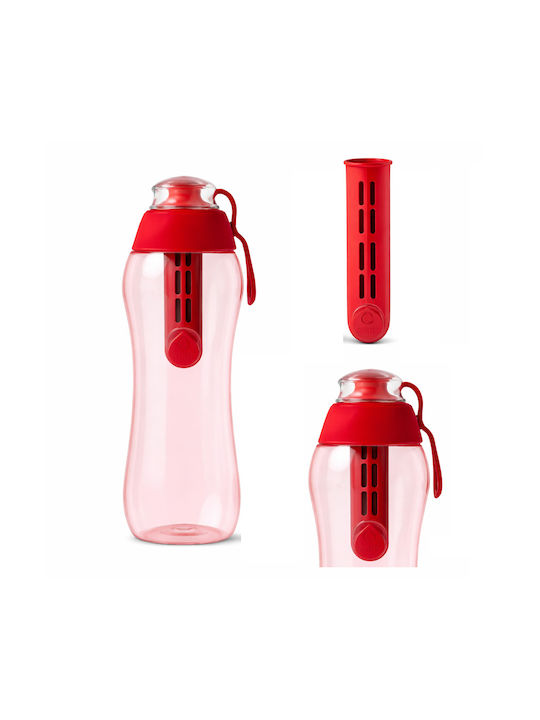 Dafi Wasserflasche mit Filter 300ml Rot
