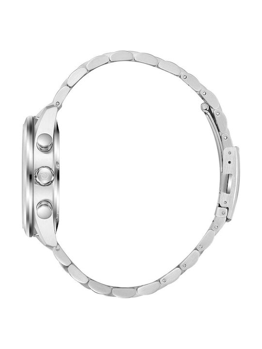 Quantum Men's Watch 41mm Chronograph Battery with Silver Metal Bracelet