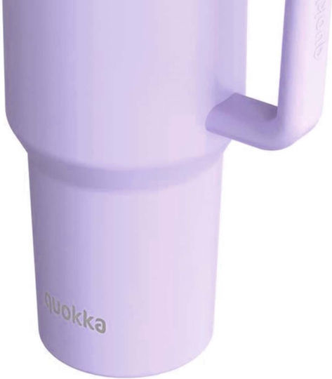 Quokka Handled Tumbler Stainless Steel BPA Free 950ml Purple with Straw and Handle