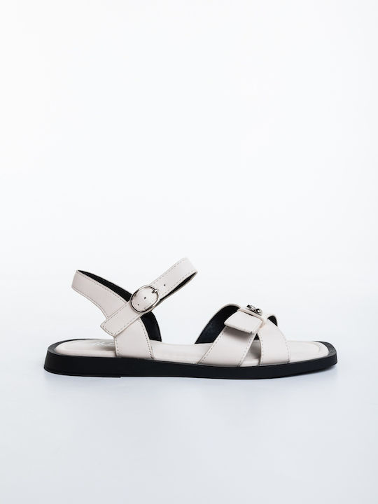 Sandale Casual Damă Din Piele Bej