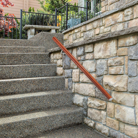Relaxdays Balustradă Din Aluminiu Aspect Stejar Maro Argintiu 12x8x200 Cm
