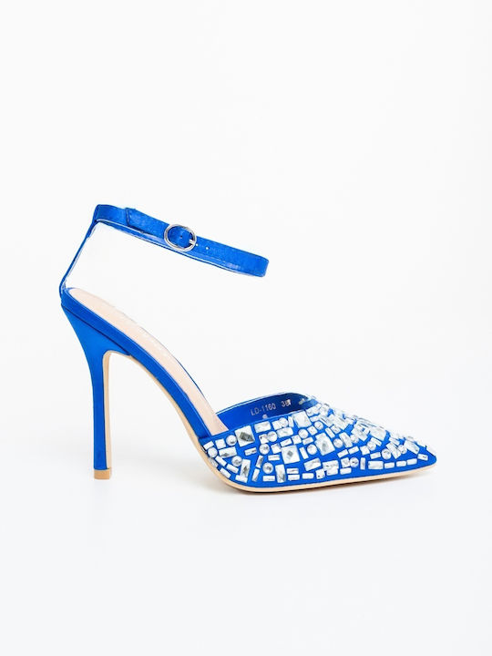 Pointed Toe Heels with High Heel Blue