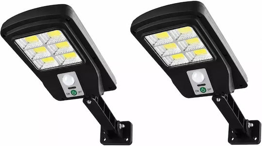 Set of 4 Wall Mounted Solar Lights Cold White 6500K with Motion Sensor and Photocell IP65