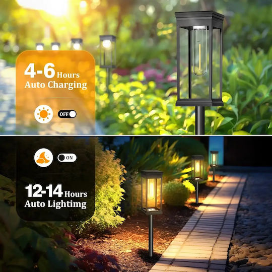 Waterproof Solar Floor Light 1.5W 30lm Warm White 2700K with Photocell IP65