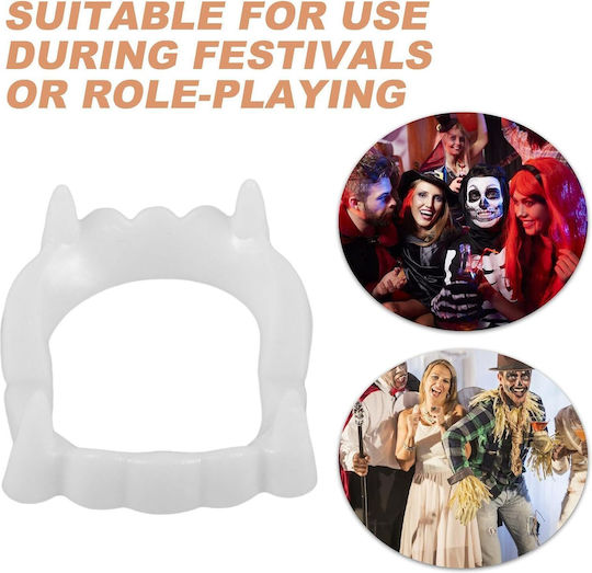 Vampire Αποκριάτικα Δόντια Λευκά για Halloween από Πλαστικό 10τμχ