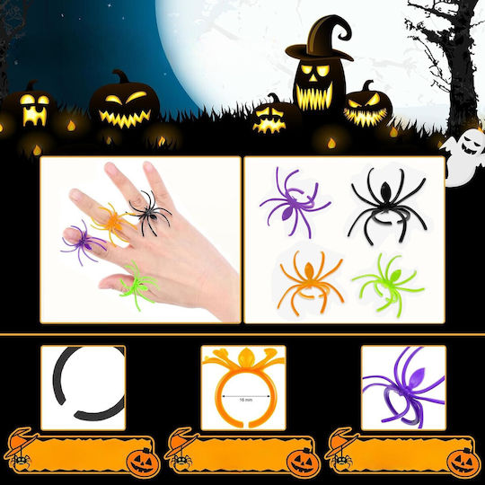 Karnevalsaccessoires Schwarze Spinne für Halloween aus Kunststoff 120 Stück