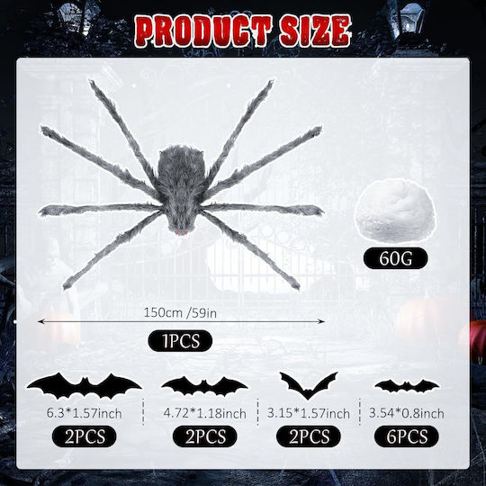Karnevalsaccessoires Spinne Grau für Halloween