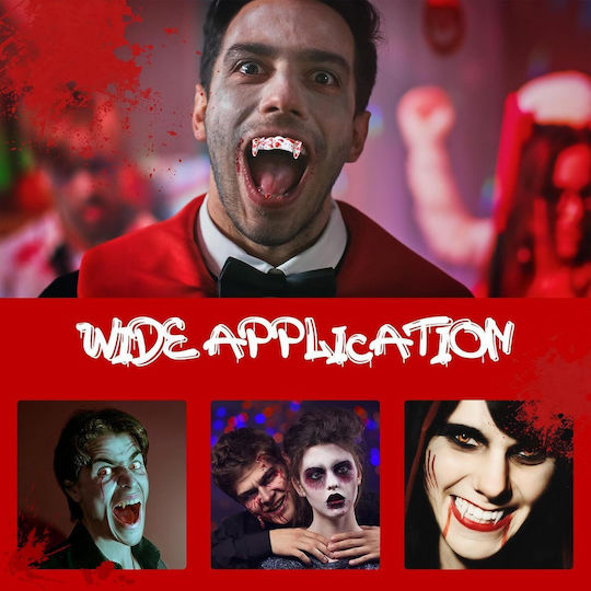Dinți Albi de Carnaval pentru Halloween din Plastic 2 Bucăți