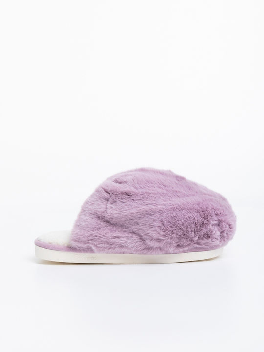 Papuci De Femei Pentru Iarnă Cu Blană Violet