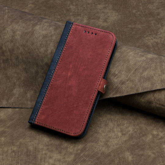 Tel1 Xiaomi Poco C65 Xiaomi Redmi 13C 4G 5G Side Buckle Double Fold Strap Book Case Red