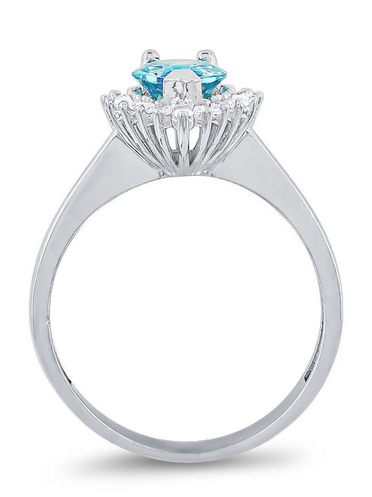 Kiriakos Gofas Single Stone Ring In 14K White Gold Kiriakos Gofas Single Stone Ring In 14K White Gold