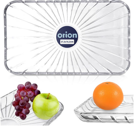 Orion Rectangular Glass Transparent Serving Platter 27.5x16.5cm