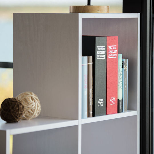 Relaxdays Large Book Safe Lock White Red Silver 27x6.5x20 Cm