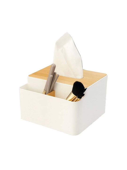 Suport Pentru Șervețele Din Lemn Alb 17x17cm