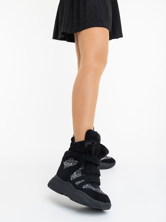 Adidași Flatforms Tip Botine Pentru Femei Negri și Gri